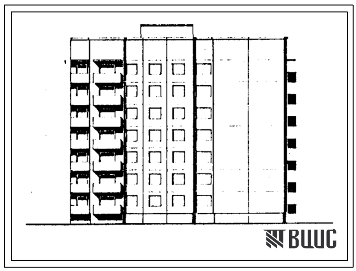 Типовой проект 90-0301.2.13.90 Блок-секция 7-этажная 28-квартирная Т-образная правая 3-3-4-4 (для строительства в г. Омске и Омской области) Конструктивный вариант свайных фундаментов N=300 kH