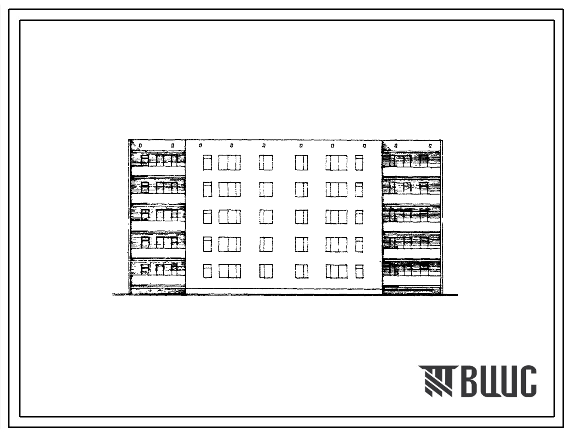 Фасады Типовой проект 85-07/1 Блок-секция 5-этажная 20-квартирная 3А.4Б - 3А.4Б