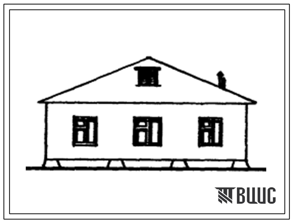 Типовой проект 189-000-135с Одноквартирный трехкомнатный жилой дом с глинобитными стенами, усиленными каркасом. Для индивидуальных застройщиков.