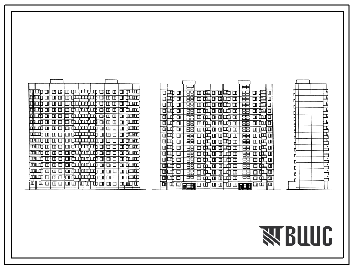 Типовой проект П3-1/16- П3-2/16  16-ти этажные панельные жилые блок-секции серии П3 для строительства в г. Москве