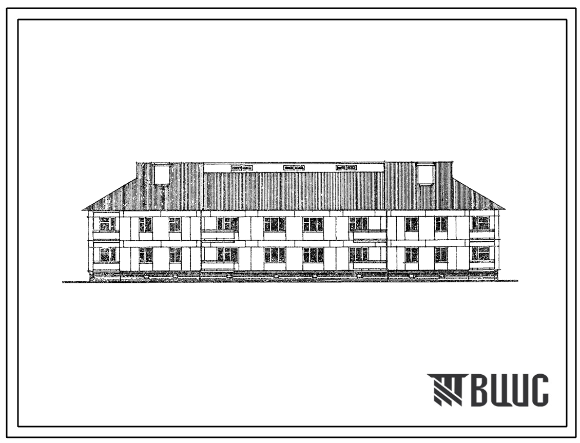 Типовой проект 113-87-141.85 Двухэтажный 12-квартирный жилой дом из легкобетонных блоков для сельского строительства
