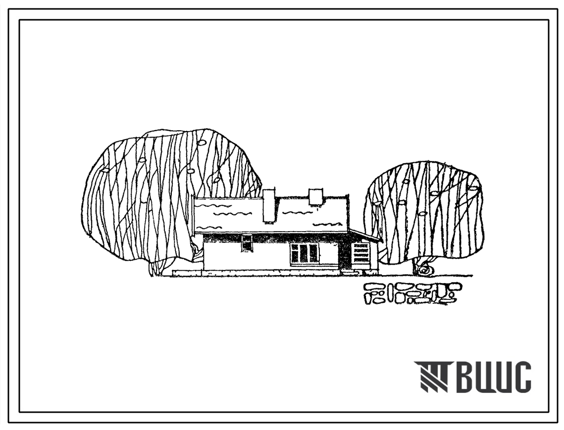 Фасады Типовой проект 184-24-11.13.87 Двухкомнатный дом (для индивидуального строительства в северных и центральных районах УССР)