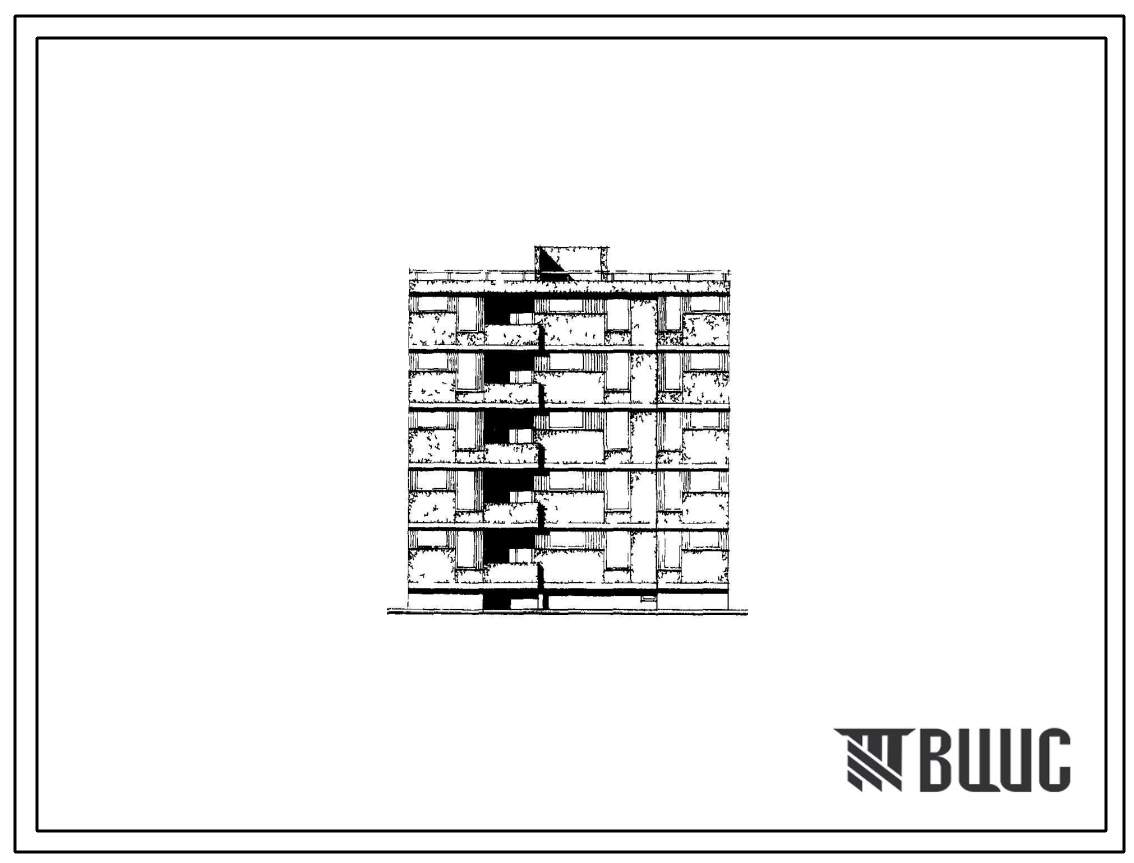 Фасады Типовой проект 126-061/1 Блок-секция пятиэтажная 15-квартирная рядовая с торцовыми окончаниями (однокомнатных 1А — 5, двухкомнатных 2Б — 5, трехкомнатных 3Б — 5).
