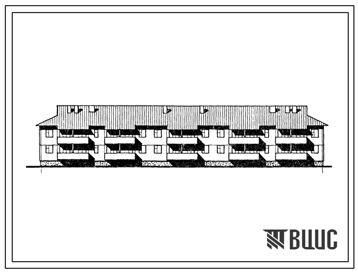 Типовой проект 111-26-117.1.13.87 2-этажный 3-секционный 16-квартирный жилой дом /для строительства в УССР/