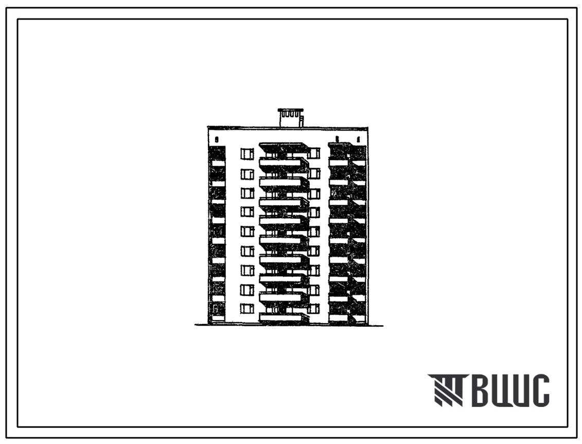 Типовой проект 67-011/1.2 Девятиэтажная блок-секция на 36 квартир рядовая 1Б, 2Б, 3Б, 3Б