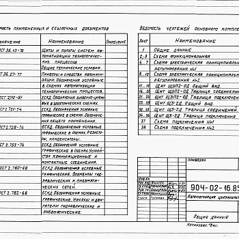 Состав фльбома. Типовой проект 904-02-16.85Альбом 4 Кондиционер прямоточный с двумя секциями воздухонагревателя первого подогрева и двумя доводчиками. Электрическая система регулирования (КТЦ2-10...КТЦ2-250)