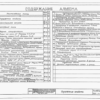 Состав фльбома. Типовой проект 902-1-44Альбом 2 Архитектурно-строительная часть (глубина заложения подводящего коллектора 4,0; 5,0 и 7,0 м). Наземная часть и общие чертежи, узлы и детали