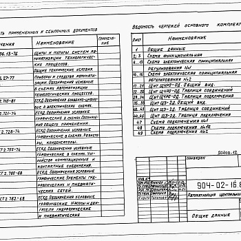 Состав фльбома. Типовой проект 904-02-16.85Альбом 10 Кондиционер с рециркуляцией и двумя доводчиками. Электрическая система регулирования (КТЦ2-125...КТЦ2-250)