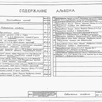 Состав фльбома. Типовой проект 902-1-44Альбом 4 Архитектурно-строительная часть (глубина заложения подводящего коллектора 5,5 м). Подземная часть