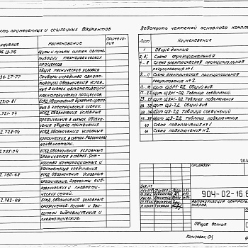 Состав фльбома. Типовой проект 904-02-16.85Альбом 13 Кондиционер с рециркуляцией, воздухонагревателем первого подогрева и двумя доводчиками. Электрическая система регулирования (КТЦ2-10...КТЦ-80)