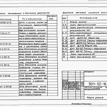 Состав фльбома. Типовой проект 904-02-16.85Альбом 9 Кондиционер с рециркуляцией и двумя доводчиками. Электрическая система регулирования (КТЦ2-10...КТЦ2-80)