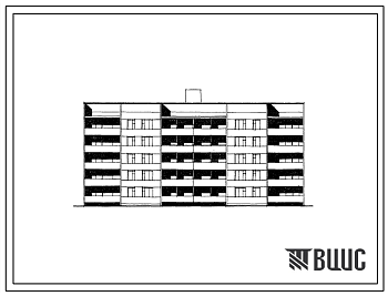 Фасады Типовой проект 88-020/1.2 5-этажная рядовая с торцевым окончанием блок-секция 2Б.3Б.3Б-2Б.3Б.3Б на 30 квартир. Для строительства во 2В климатическом подрайоне Белорусской ССР.