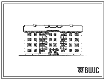 Фасады Типовой проект 164-24-165.83 Четырехэтажное общежитие на 110 человек для рабочих и служащих